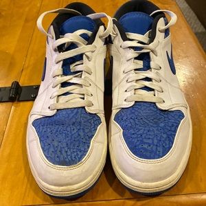 Jordan 1Retro Low White Sport Blue,Size 12.Used without box
